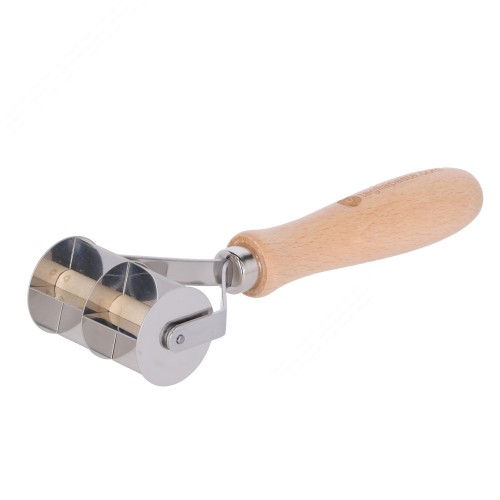 Doppelzimmer Pasta-Schneider mit glatten Stahlklingen zum Herstellen Tortellini, Cappelletti und Anolini - 2 x 28 mm