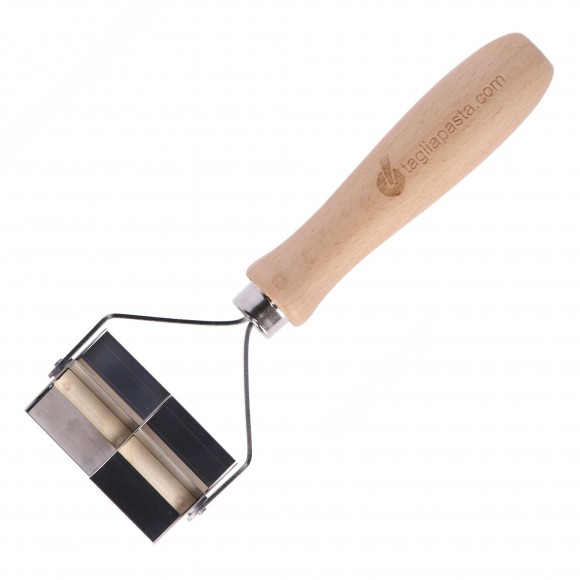 Doppelzimmer Pasta-Schneider mit glatten Stahlklingen zum Herstellen Tortellini, Cappelletti und Anolini - 2 x 28 mm