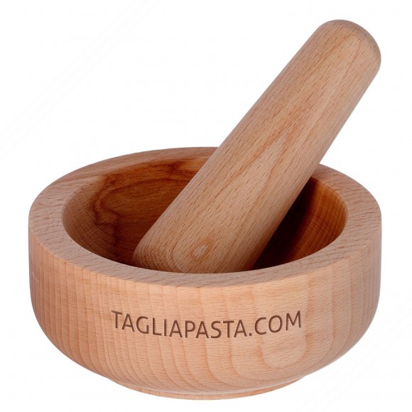 Mortaio e pestello in legno di faggio