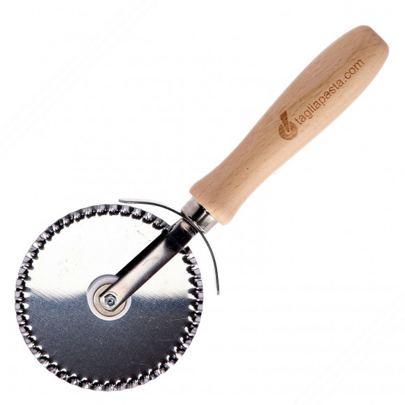 Rotella taglia pizza, biscotti e torte con lama dentata in acciaio inox - 88mm