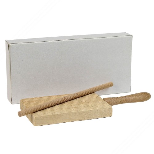 Planche à découper en bois pour garganelli et gnocchi complet avec une boîte