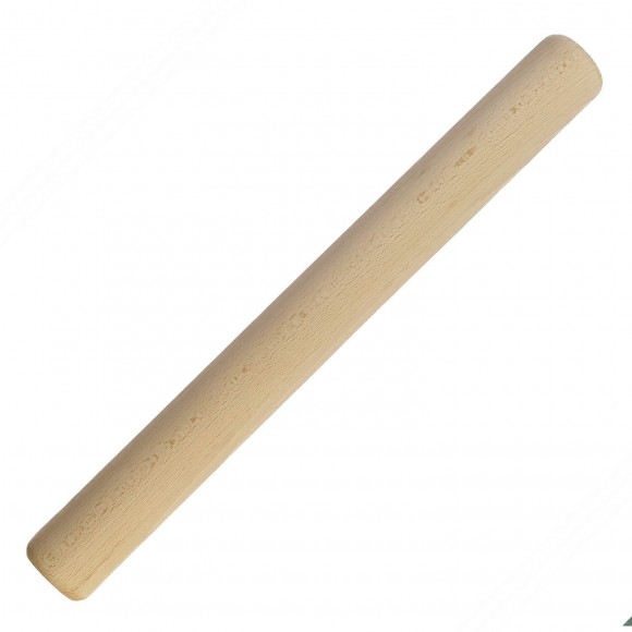 Beech wood rolling pin without handles for rolling out pasta dough, pizza or desserts. Length cm 43