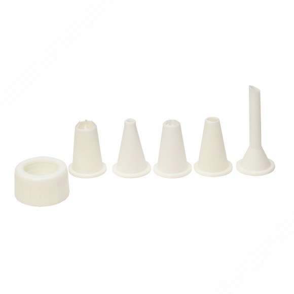 Set of 5 Cake Syringe Nozzles of Various Shapes