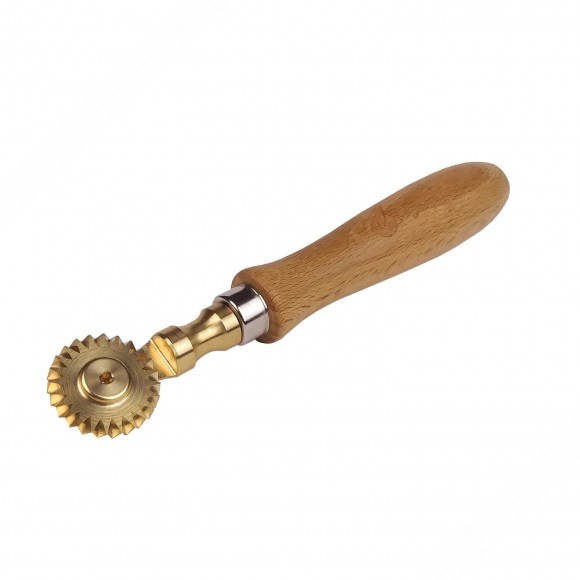 Rotella tagliapasta in ottone con lama singola dentata con diametro di 30 mm