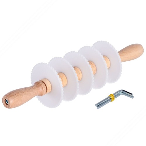 Couteau à pâte rotatif professionnel avec 5 Dentelé Blades in Plastique POM alimentaire