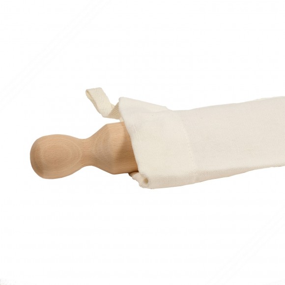 Cotton-linen Rolling Pin Cover with traditional Romagna prints Color Rust. Max length 80 cm