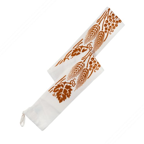 Cotton-linen Rolling Pin Cover with traditional Romagna prints Color Rust. Max length 80 cm