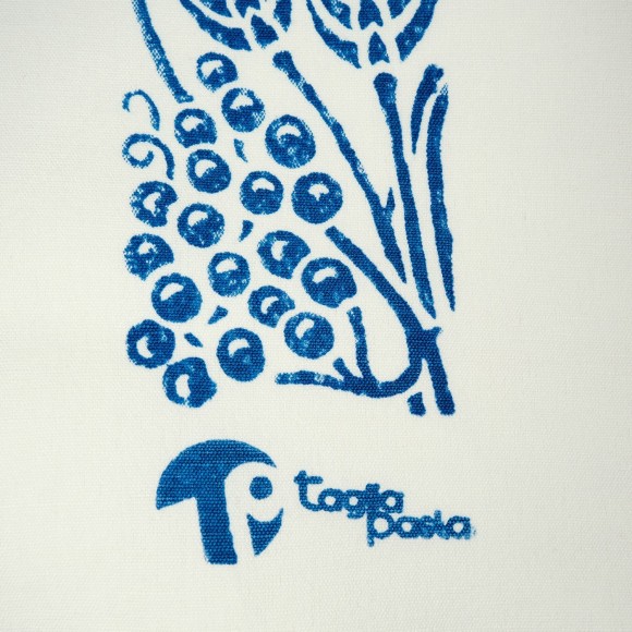 Caso para tábua de pastelaria em algodão-linha com azul Estampas da Romagna Tamanhos máximos 60x40 cm