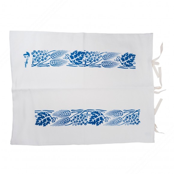 Caso para tábua de pastelaria em algodão-linha com azul Estampas da Romagna - Tamanho máximo 75x50 c