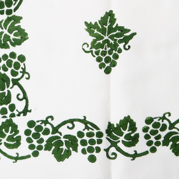 Caso para tábua de pastelaria em algodão-linha com verde Estampas da Romagna Tamanhos máximos 60x40 cm
