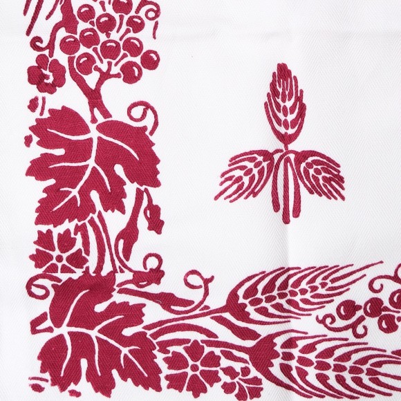 Caso para tábua de pastelaria em algodão-linha com vermelho Estampas da Romagna Tamanhos máximos 60x40 cm