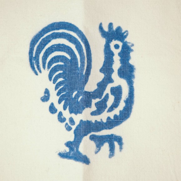 Aventais para crianças em Algodão-linho com azul tradicional Estampas da Romagna Medidas 60x50 cm
