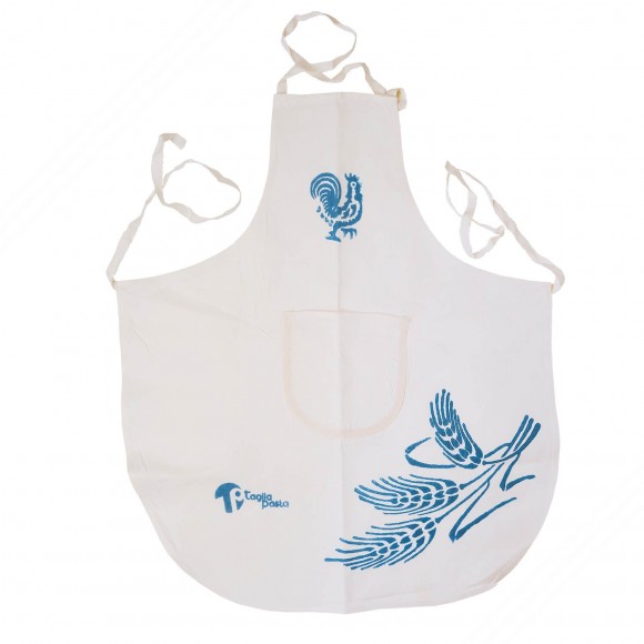 Aventais para crianças em Algodão-linho com azul tradicional Estampas da Romagna Medidas 60x50 cm