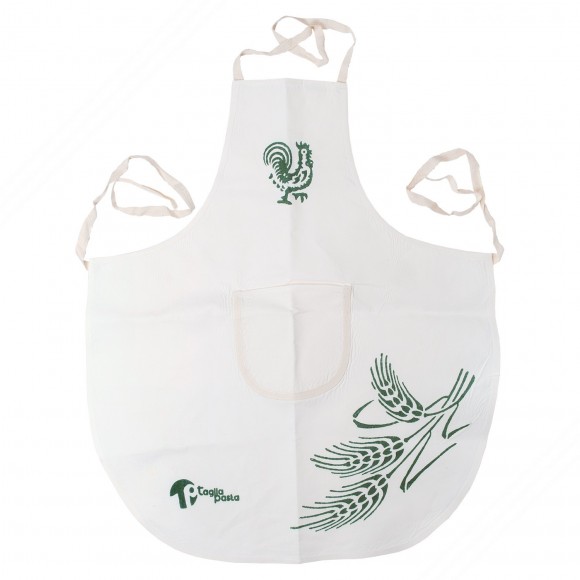 Aventais para crianças em Algodão-linho com verde tradicional Estampas da Romagna Medidas 60x50 cm