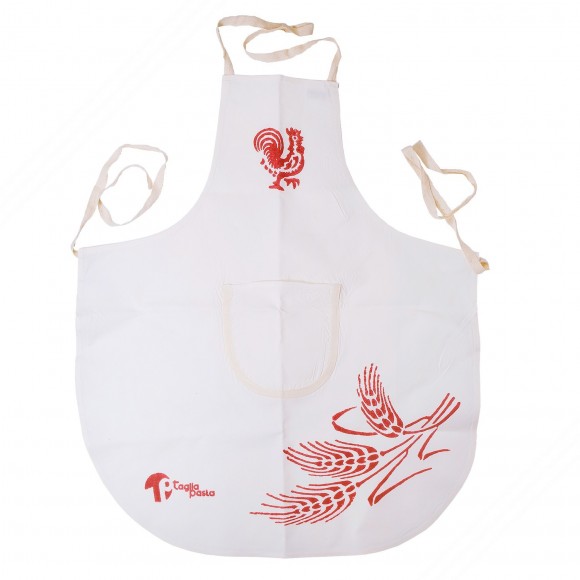 Grembiule per bambini cotone-lino con stampe romagnole Rosso. Misure 60x50 cm