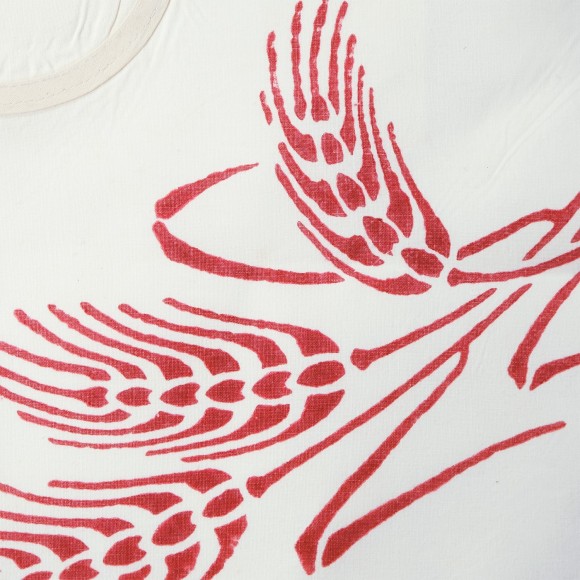 Grembiule per bambini cotone-lino con stampe romagnole Rosso. Misure 60x50 cm