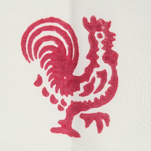 Grembiule per bambini cotone-lino con stampe romagnole Rosso. Misure 60x50 cm