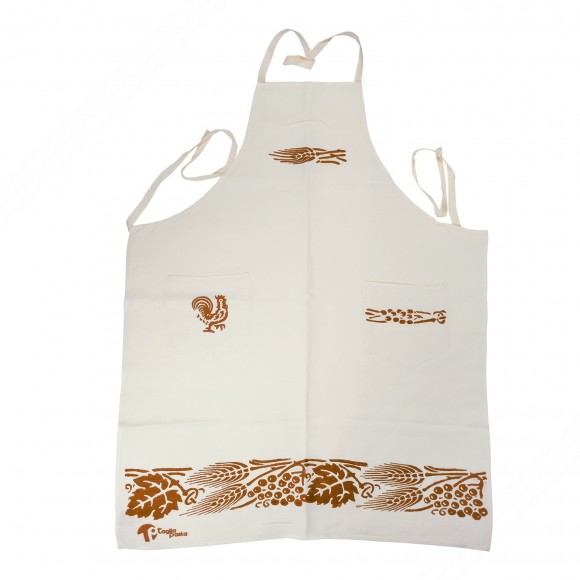 Grembiule cotone-lino con stampe romagnole Ruggine. Misure 90x70 cm