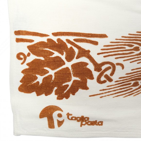 Grembiule cotone-lino con stampe romagnole Ruggine. Misure 90x70 cm