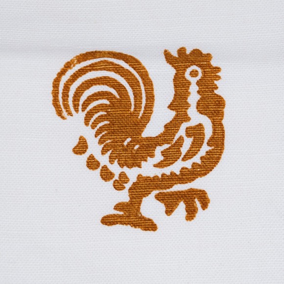Grembiule cotone-lino con stampe romagnole Ruggine. Misure 90x70 cm
