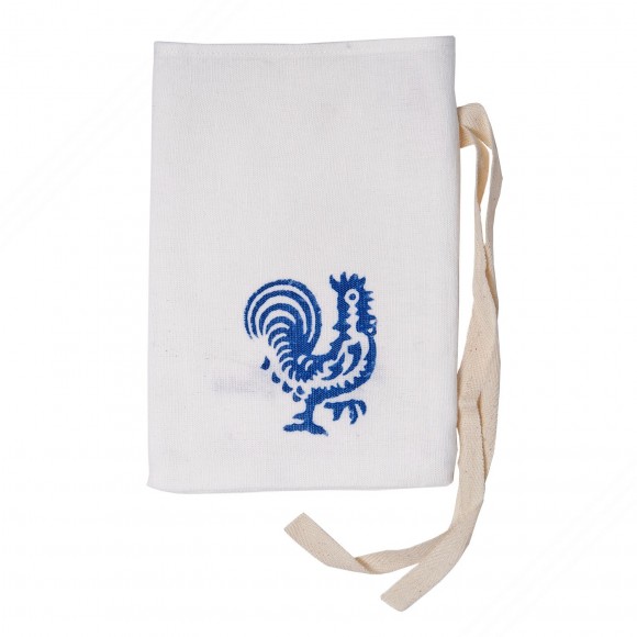 Baumwolle-Leinen tasche mit Blau Romagnole Muster - Maßnahmen 15x21 cm