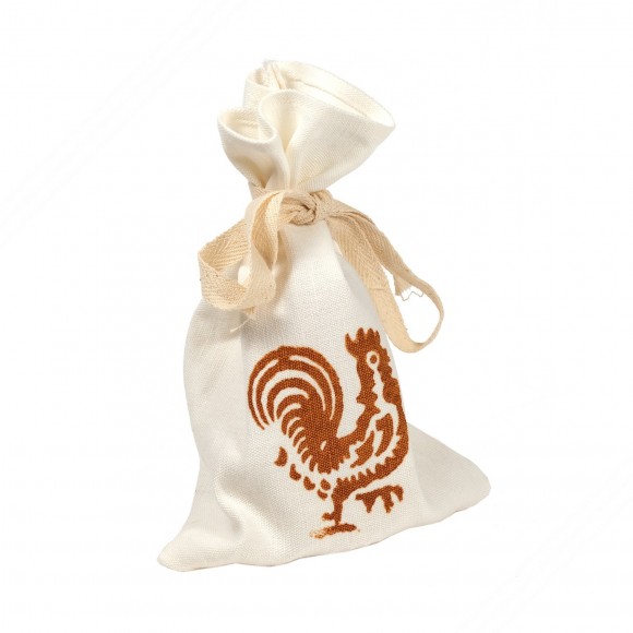 Algodão-linho saco com Ferrugem Estampas da Romagna Medidas 12x18 cm