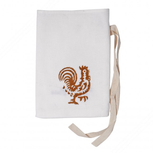 Baumwolle-Leinen tasche mit Rostfarbe Romagnole Muster - Maßnahmen 15x21 cm