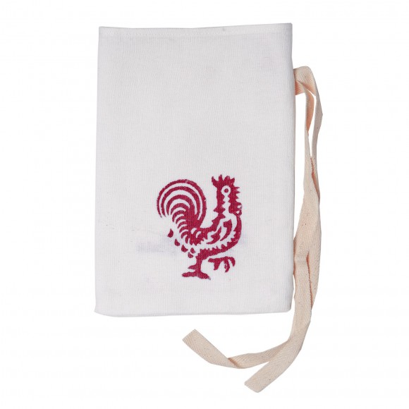 Cotton-linen bag with Red Romagna prints. Measures 12x18 cm