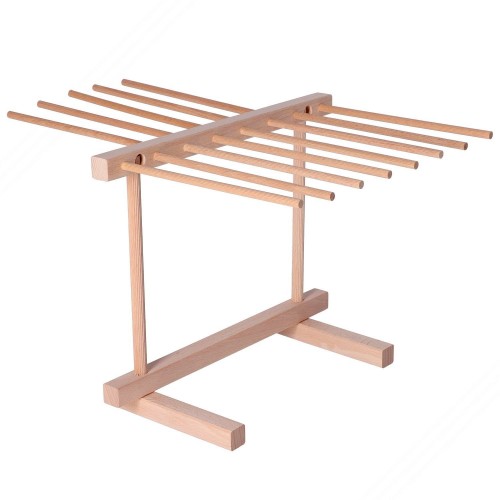 Beech wood pasta drying rack with...
