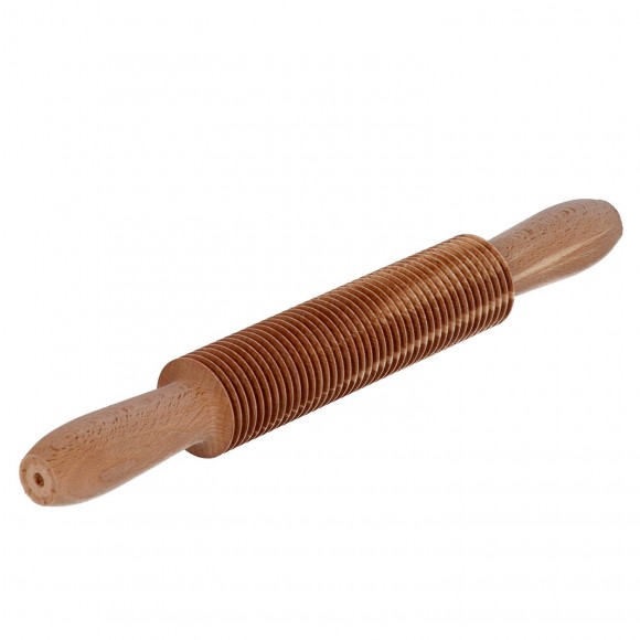 Cutter rolling pin in beech wood for spaghetti. Length cm 32