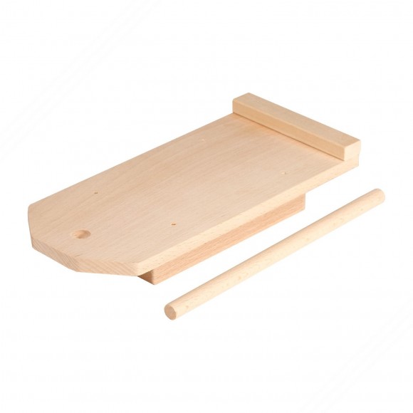Tagliere in legno con fermo e base riga garganelli e riaganocchi