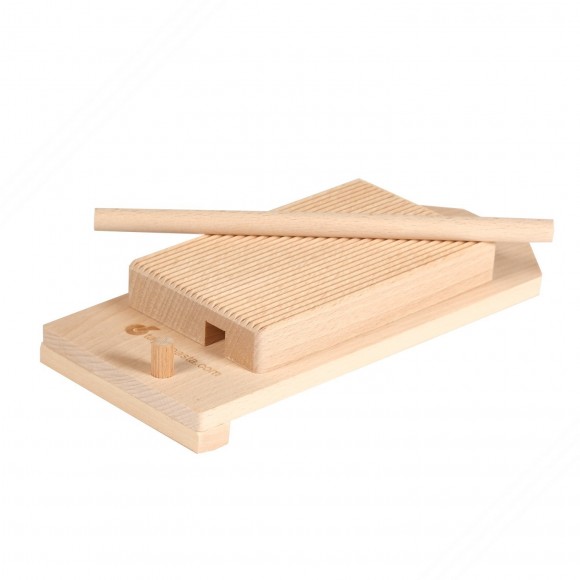 Tagliere in legno con fermo e base riga garganelli e riaganocchi