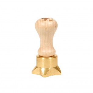 Star-shaped brass ravioli-cutting mold with automatic ejector - 10,5 x 6 cm Diam. 2