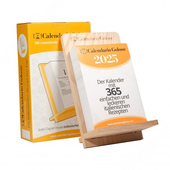 Calendario Goloso 2025 with recipes in German - with support and cardboard box