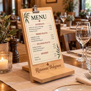 Wooden Tabletop Menu Holder & Cookbook Stand 2