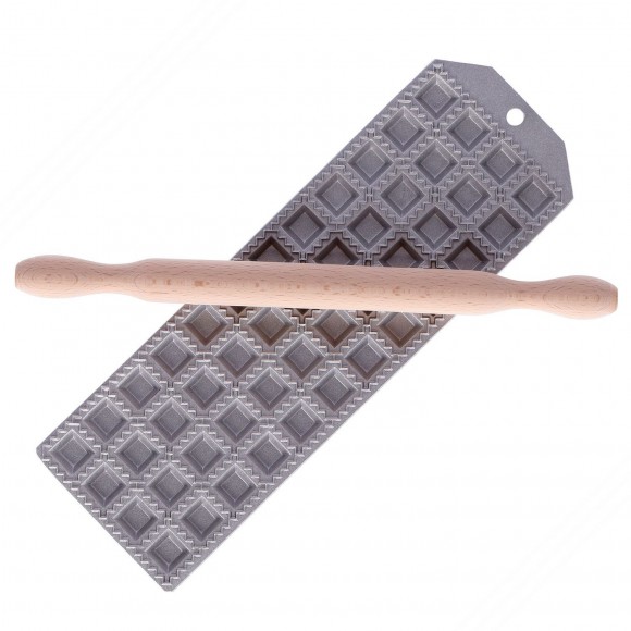 Ravioli Mold for Making 48 Square Ravioli of 25x25 mm with Square Filling Pocket