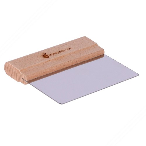 Spatola per pulizia tagliere con lama in acciaio di 140 mm manico in legno