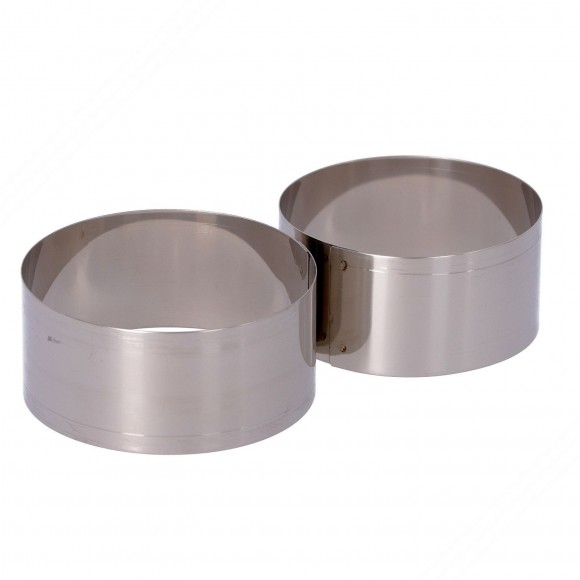 2 runde Edelstahl-Kochringe ohne Griff.Durchmesser: 80 und 90 mm.Höhe: 40 mm.