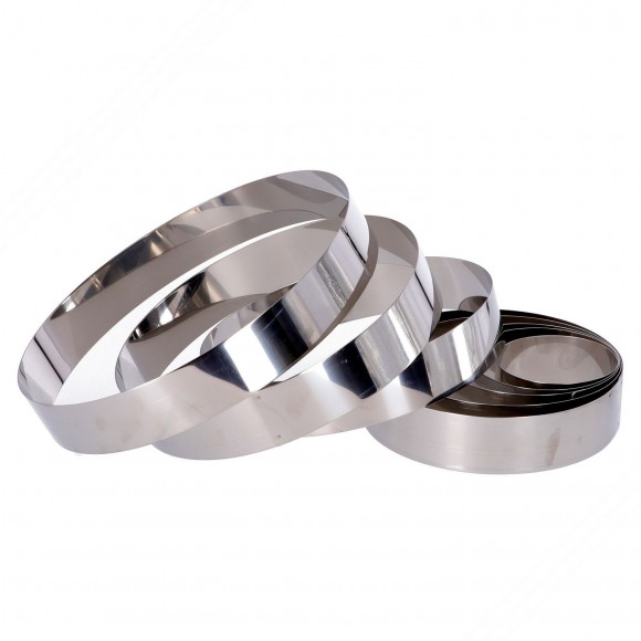 Conjunto de 8 anéis de aço inoxidável para bolos.Altura: 40 mm