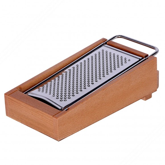 Grater de queso con caja de almacenamiento de madera