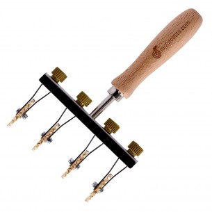Adjustable pasta cutter with 4 toothed brass wheels 2