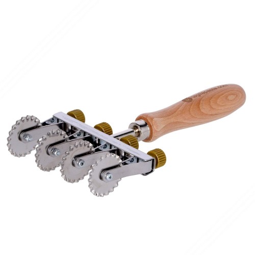 Ajustable cortapastas con 4 ruedas de acero inoxidable