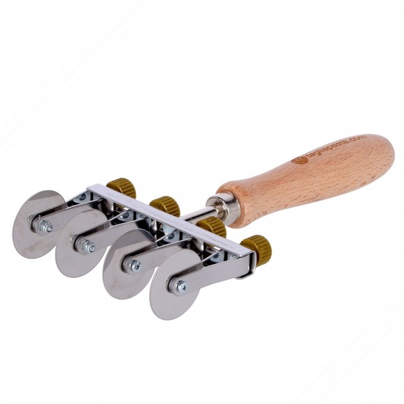 Tagliapasta regolabile con 4 rotelle lisce in acciaio