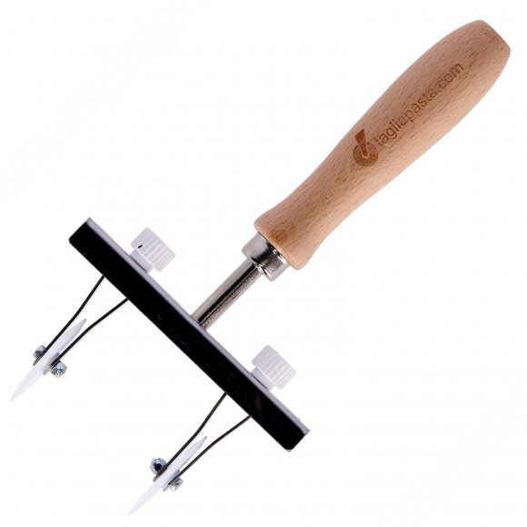 Einstellbar pasta-Schneider mit 2 glatten POM Klingen